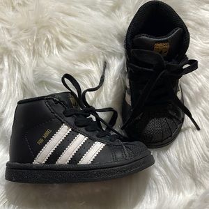 ❌SOLD❌GUC Adidas Pro Toddler Baby Black high tops size 5k